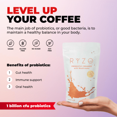 RYZE Ultimate Starter Kit (2 Mushroom Coffees + 1 Probiotic Creamer) - Image 3